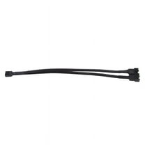 1 to 2 Way Braided Cable Y Splitter 3/4 Pin PWM PC Fan Adapter Cable