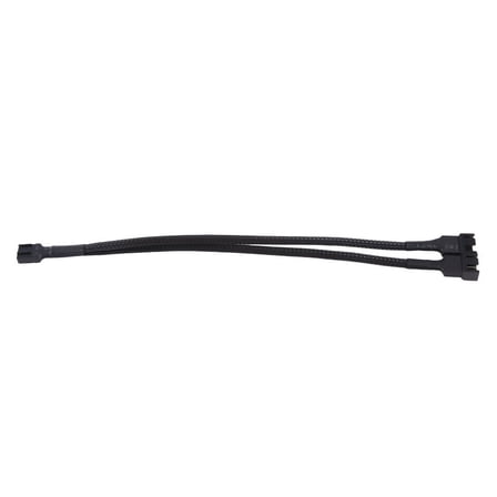 1 to 2 Way Braided Cable Y Splitter 3/4 Pin PWM PC Fan Adapter Cable