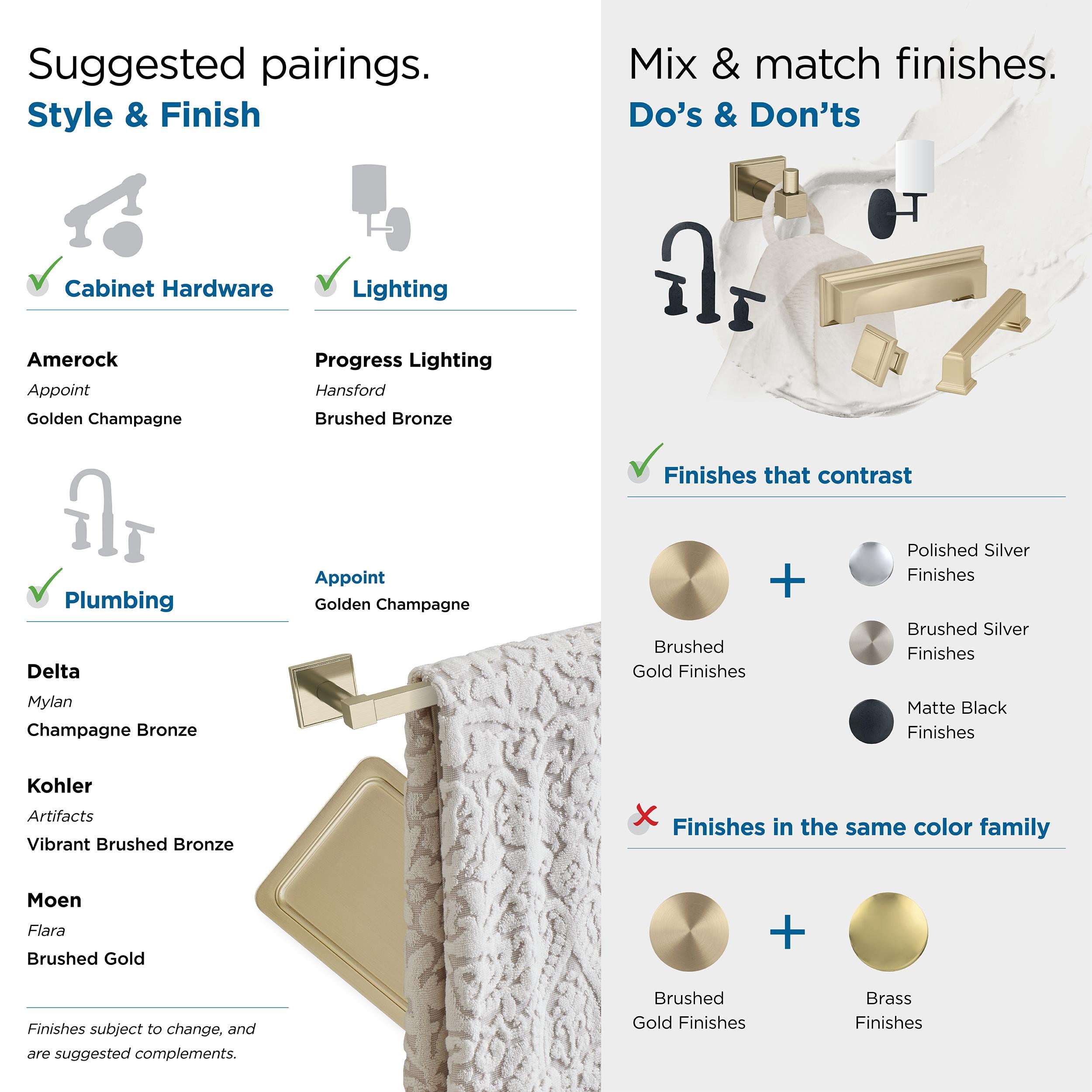 Amerock Appoint Golden Champagne 18 inch (457mm) Towel Bar