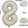thumbnail image 2 of Number 8 Balloon Giant 40 Inch 8 Number Birthday Balloon for Boys 8 18 28 38 48 68 88 Balloons Number Birthday Decorations for Birthday Wedding Anniversary (Cream white No 8), 2 of 13