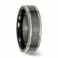 thumbnail image 4 of Titane Noir Ti Bicolore 6,5 Mm Poli Bague 7 Taille, 4 of 6