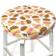 thumbnail image 3 of Lsque Cute Ice Cream Round Bar chair cushion covers Velvet Fabric Premium Comfort Protects from Scratches and Stains for 14-17 Inch Chair- 14 inch, 3 of 7
