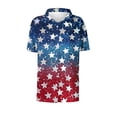 thumbnail image 5 of Mifsaly Short Sleeve Button Down Shirts for Women Lapel Collar V Neck Blouses Patriotic Hearts American Flag Print Independence Day Tops 2026 M, 5 of 6
