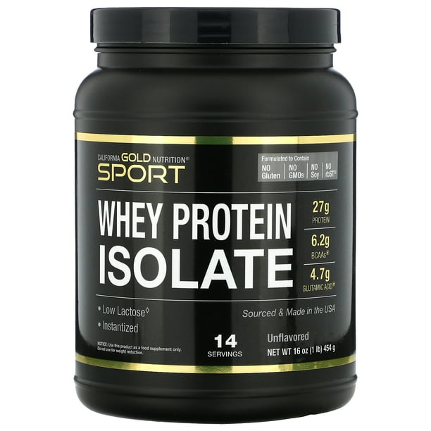 California Gold Nutrition 100 Whey Protein Isolate, Unflavored, 16 oz