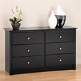 thumbnail image 2 of Pemberly Row Black Condo Sized 6 Drawer Double Dresser, 2 of 2