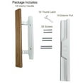 thumbnail image 6 of 9-3/8" Mortise Style Reversible Sliding Patio Door Handle Set with Oak Wood Interior Handle + Exterior Pull in White Diecast Finish Fits 3-15/16” Screw Hole Space Non-Keyed Door Ha, 6 of 6