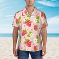 thumbnail image 4 of Daiia Strawberry Floral Hawaiian Shirt for Men Gentle Cotton Regular Short Sleeve Casual-XX-Large, 4 of 9