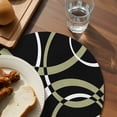thumbnail image 3 of Black Geometric Round Placemats Set of 4 for Dinning Tables,Heat-proof Braided Table Mats 15 Inch,Modern Sage Green White Striped Art Washable Place Mat for Kitchen Restaurant Party Table Decor, 3 of 9