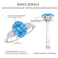 thumbnail image 6 of Rosec Jewels IGI Certified 2 Ct Lab Grown Blue Diamond Engagement Ring (VS1 Grade) - Three Stone Ring for Women, 10K White Gold, US 9.00, 6 of 9