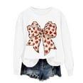 thumbnail image 2 of Enjoytime Valentine's Womens Long Sleeve Tops Heart Printed Long Sleeve Blouse Trendy Cute Casual Crewneck Pullover Sweatshirts White M, 2 of 8