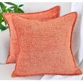 thumbnail image 2 of 26x26 inches Pillow Covers Orange Set of 2, Decorative Textured Chenille Extra Large Square Cushion Covers / Euro Pillow Shams, Soft Oversized Pillowcases For Sofa, Couch, Bed, 2 of 8