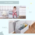 thumbnail image 4 of Qaba 2-in-1 Kids Wooden Toy Organizer Chest Storage Box with Seat Bench Cabinet Chunk Cube with Safety Pneumatic Rod Gray, 4 of 9