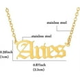 thumbnail image 5 of Stainless Steel Gold Plated 12 Zodiac, Horoscope, Old English, Nameplate Pendant Mens Womens Necklace, Giorgio Bergamo Silver, Aries, 5 of 6