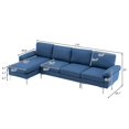 thumbnail image 2 of UBesGoo Modern & Contemporary Sectional Sofas, L Shaped Couch with Chaise Lounge with Metal Feet for Apartment Living Room Blue, 2 of 9