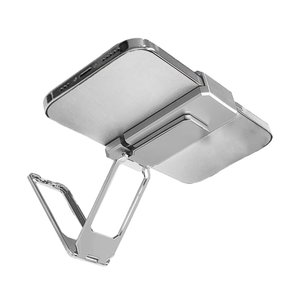 Matsuzay Soporte para teléfono compacto y ajustable de aleación de aluminio con agarre confiable y rotación de 360 grados Teléfono y Comunicación plata