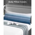 thumbnail image 5 of Haze Blue White Ombre Body Pillow Covers, Vintage Gradient Striped Aesthetics Soft Bed Throw Pillowcases Breathable Cooling Long Lumbar Body Pillow Sham Cover for Bed Sofa 20''x54'', 5 of 7