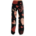 thumbnail image 3 of Women's Casual Valentine's Day Printed Pajama Pants, Flannel Sleepwear Lounge Pants for Women, Soft Comfortable Sleep Pants, Holiday Gift Pajamas,Black,S, 3 of 6