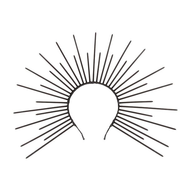 Diadema de sol con halo de Halloween, accesorio portátil para el cabello, tocado, banda para el cabello Negro