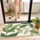 thumbnail image 3 of Alfombrilla de baño, absorbente de agua, suave, de goma, antideslizante, lavable a máquina, con hojas verdes, decorativa, 3 of 5