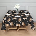 thumbnail image 3 of Bulldog Dog and Footprints Square Tablecloth,Waterproof Square Table Cover,Wipeable Spillproof Washable Table Cover for Home Kitchen Party Decor 42"X42"(107x107cm), 3 of 6