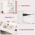 thumbnail image 7 of Yeshouse 1 Piece Modern Vanity Table Set with Mirror, Lights, 8 Drawers and 2 Shelves, White, 7 of 7