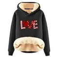 thumbnail image 1 of Aqestyerly Femmes Col Rond Valentine'S Day Funy Imprimé en Vrac à Manches Tops Mode Sweat à Capuche, 1 of 2