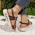 thumbnail image 6 of Xdegoge Womens Sandals Casual Summer Open Toe Gladiator Ankle Strap Sandals Geometric Cutout Flexible Sporty Flatform Walking Shoes, 6 of 9