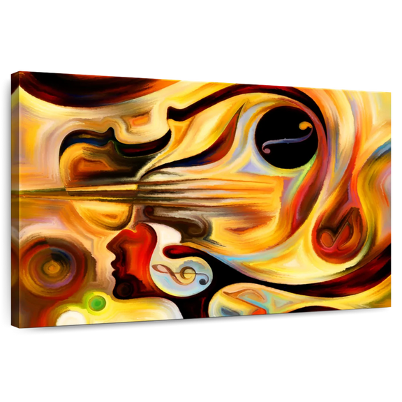 Elephant Stock Abstract Expressionist Wall Art - Abstract Canvas Canvas - 12" x 8"