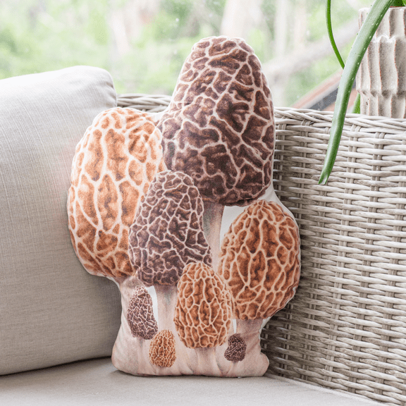 Realistic Morel Mushroom Throw Pillows