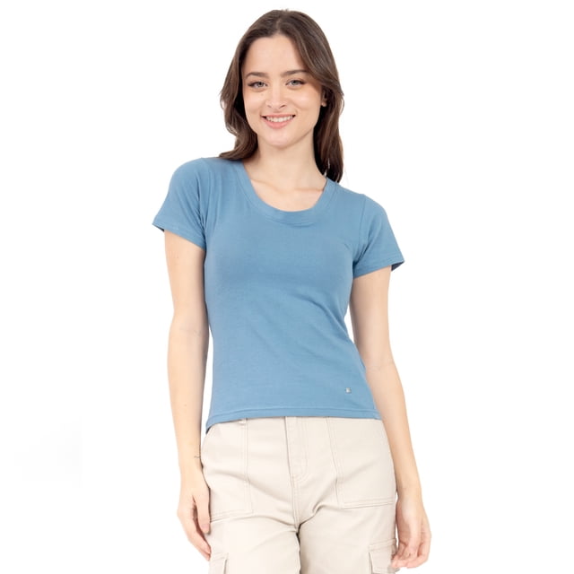 Playera Quarry Slim fit Básica Cuello Redondo Para Mujer