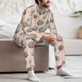 thumbnail image 5 of Mens Pajamas Set, Conch Shells Print No.9013 Button Down Long Sleeve Loungewear Sleepwear Pjs sets for Men, 5 of 5