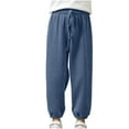 thumbnail image 2 of Spazoro Kids Girls Sweatpants, Loose Solid Color Casual Warm Fall Winter Pants for Toddler Girls Blue Size 5 T, 2 of 7