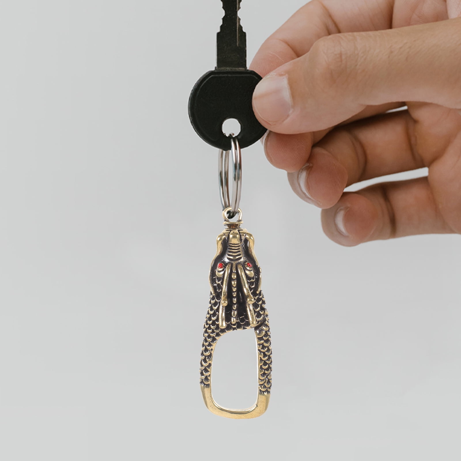 Dragon Head Carabiner Keychains Keyring: Antique Animal Keychain Retro Key  Holder Metal Car Keychain Accessories(2pcs, Gold)