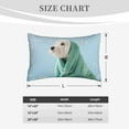 thumbnail image 6 of Naloa Dog Wrapped in Towel Pillowcase, Throw Pillowcase, Wrinkle-Free, Stain-Resistant with Hidden Zipper for Bedroom Sofa - 14"x20", 6 of 9