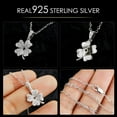 thumbnail image 4 of Four Leaf Clover Moissanite Pendant Necklace for Women D Color VVS1 Lab Created Simulated Diamond 925 Sterling Silver Chain Love Heart Fancy Pendant Necklace, 4 of 6
