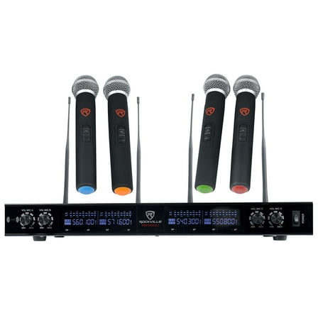 Rockville RWM90U UHF (4) Wireless HandHeld Microphones 4 Church Sound Systems