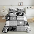thumbnail image 3 of Country Western Bedding Sets Tribe Geometry Aztec Bed in a Bag King Size Comforter Set 7 Pieces,Cowboy Horse Sheet Set with Comforter,Gothic Bull Skull Cowgirl Southwestern Decor,Black Grey, 3 of 6