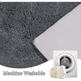 thumbnail image 3 of Alfombra de baño, alfombra de ducha redondeada de cuarto pequeño, microfibra, súper absorbente, antideslizante, cómoda alfombra de baño, mampara de bañera (gris), 3 of 5