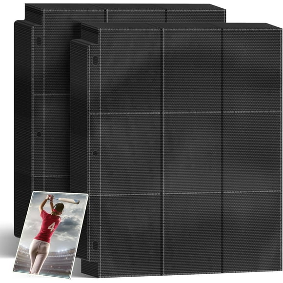 Fundas para encuadernación para tarjetas coleccionables Kitoyz 1800, color negro