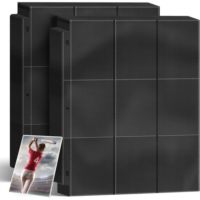 Fundas para encuadernación para tarjetas coleccionables Kitoyz 1800, color negro