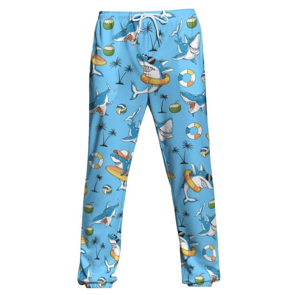 Graphic Pajama Pants for Men Vacation Shark Printed Casual Comfortable Relaxed Activities Pant