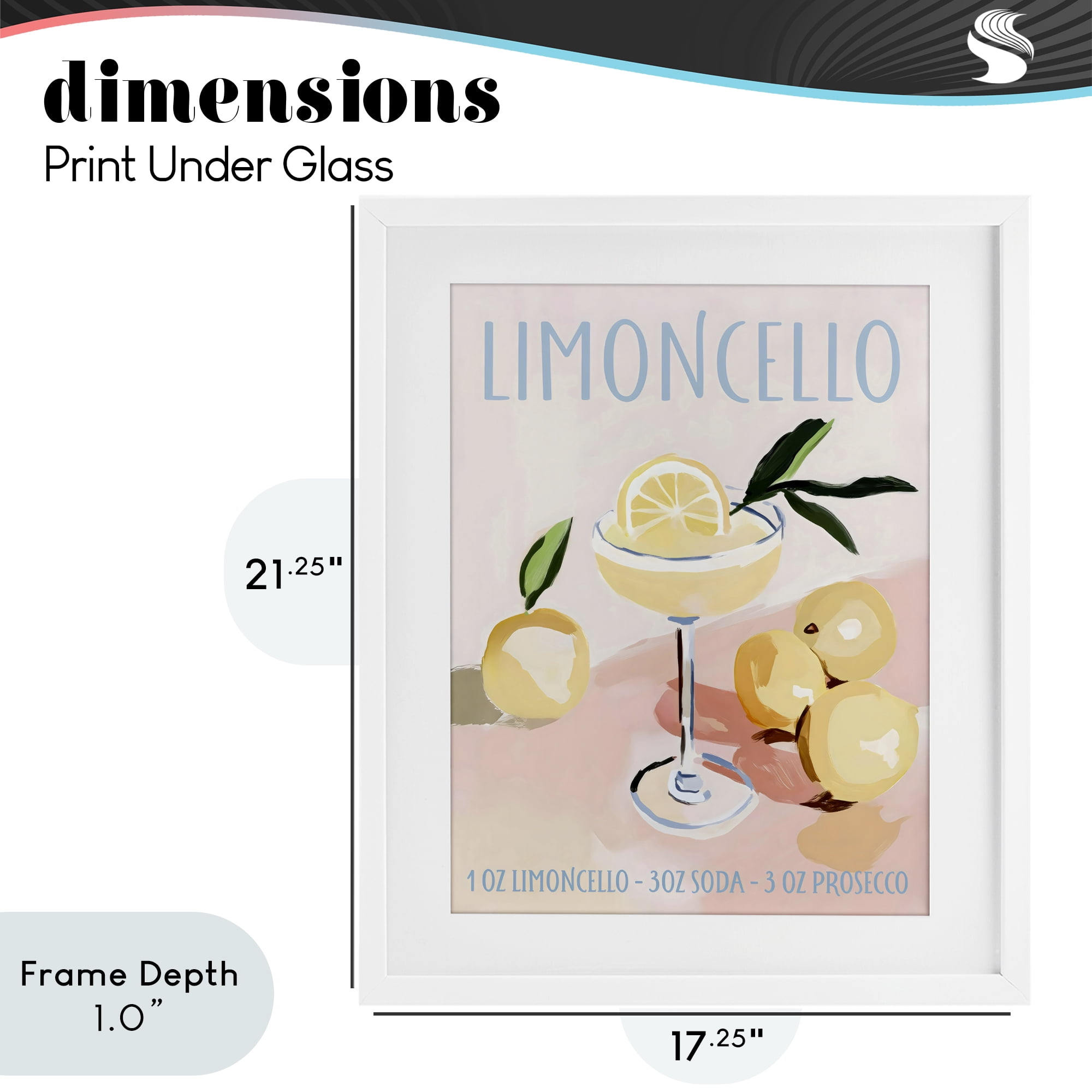 Stupell Industries Limoncello Summer Cocktail White Framed Print Under Glass, design by Sisi and Seb