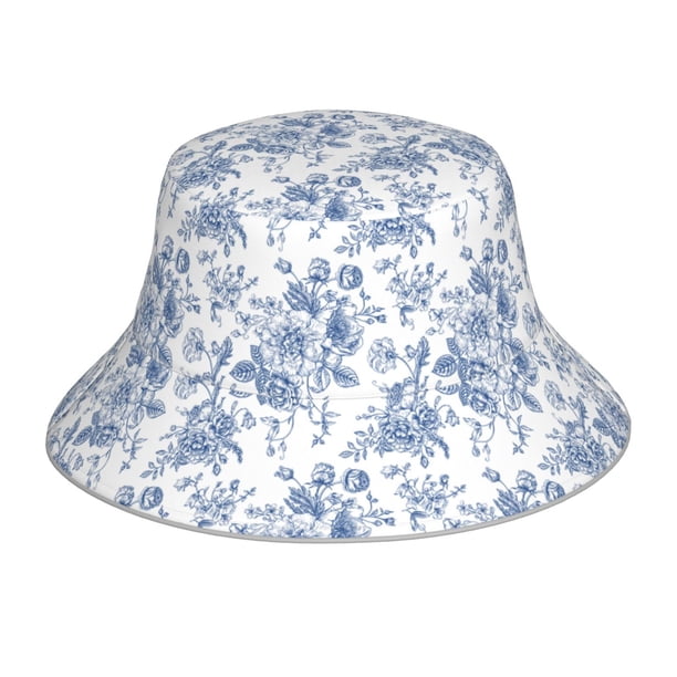 Fotbe Rose Flowers Sombrero Tipo Pescador con Estampado – Sombrero de Sol de Algodón de Moda para Playa, Golf, Pesca