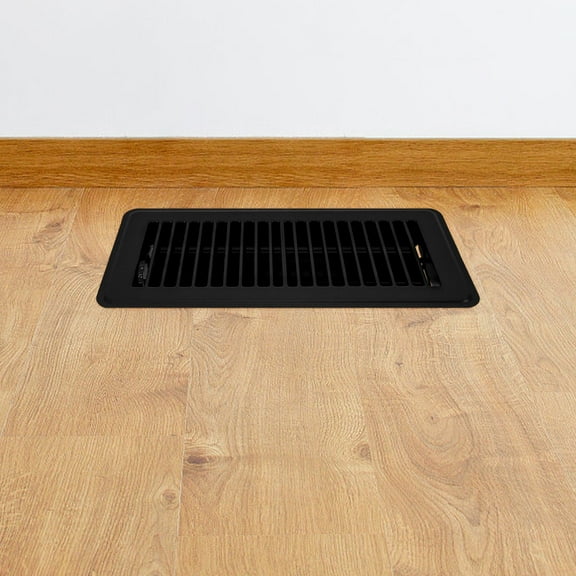 FONDOTIN 2Pcs Floor Register Vent Covers Black Metal for Home Floor Ventilation and Airflow Regulation