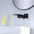 thumbnail image 2 of Wall Mounted Waterfall Bathroom Sink Faucet, Solid Brass Lever Handle Sink Faucet, 2 of 7