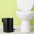 thumbnail image 6 of Better Homes & Gardens 1.3 Gal (5L) Black Stainless Steel Bathroom Step Garbage Can, 6 of 7