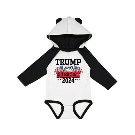 

Inktastic Trump for President 2024 with Flags Gift Baby Boy or Baby Girl Long Sleeve Bodysuit