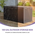 thumbnail image 5 of Uforic 100 Gallon Resin Deck Box, Outdoor Waterproof Storage Box, Lockable, Dark Brown, 5 of 6