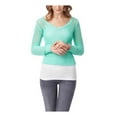 thumbnail image 2 of Aeropostale Womens Solid Cable V Neck Knit Sweater, Green, Juniors, X-Large, 2 of 2