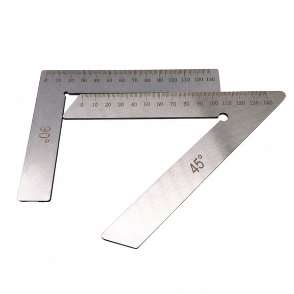 Fzaqwen 2 Pack 90 and 45 Degree Angle Gauge Ruler 2mm Thick Steel Measuring Tool for Carpenters Fabricators and Aluminum Profile Work